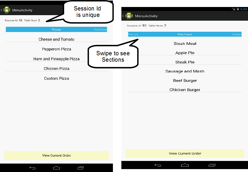 Menus